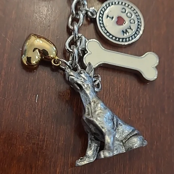I Love My Doberman Keychain with Charms - NEW - Picture 6 of 11